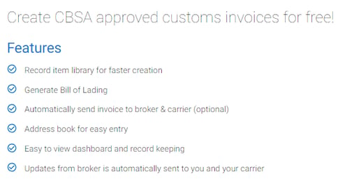 customs invoice form for free shipping to canada cbsa approved customs invoice