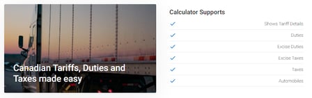 duty and tax estimate, duty and tax calculator canada,